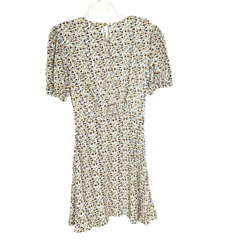 Faithfull The Brand Sidonie Floral Aurelia Cream Floral Mini Dress Size 4 - Picture 6 of 12